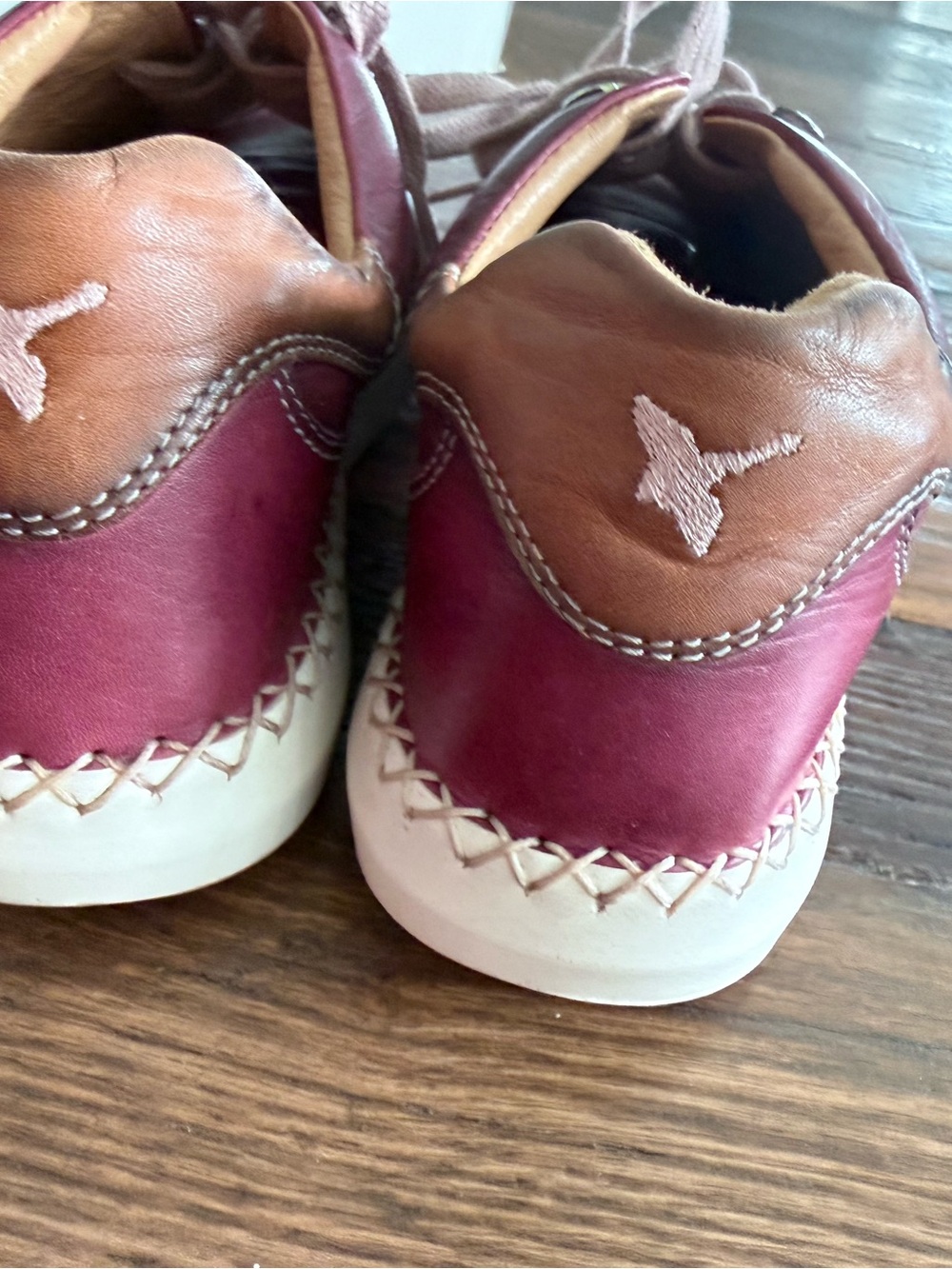 PIKOLINOS Leather Sneakers in Berry and Beige EU 37 US 7 - Picture 4 of 12